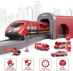 Игрушечная железная дорога Fire Rescue Train цена и информация | Конструктор автомобилей игрушки для мальчиков | 220.lv