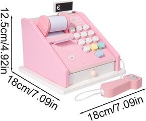 Rotaļu kases aparāts Tongjila, rozā, 18x18x12,5 cm cena un informācija | Rotaļlietas meitenēm | 220.lv