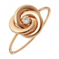 Золотое кольцо с цирконом Brasco 58467 58467-16 цена и информация | Кольца | 220.lv