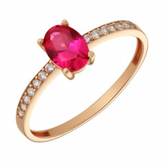 Золотое кольцо с цирконами Brasco 58412 58412-18 цена и информация | Кольца | 220.lv