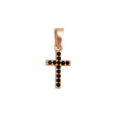 Золотой католический крестик с цирконами Brasco 58203 58203 цена и информация | Украшения на шею | 220.lv