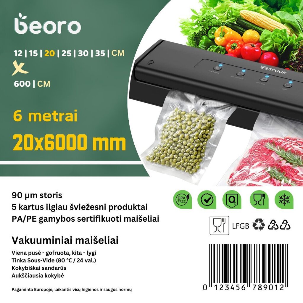 Beoro 20x600 cena un informācija | Vakuuma iepakotāji | 220.lv