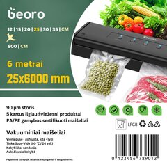 Пищевой вакуум / вакуумные пакеты 25x600 / 250x6000 (6 метров) цена и информация | Вакууматоры | 220.lv