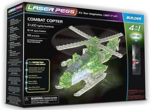 Конструктор Laser Pegs 4in1 Combat Copter, 69 д. цена и информация | Kонструкторы | 220.lv