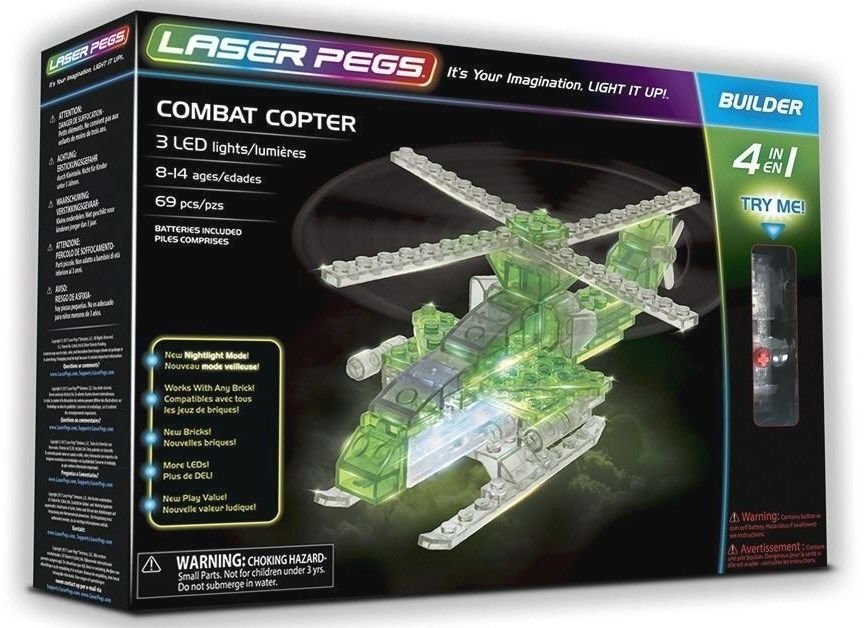 Konstruktors Laser Pegs 4in1 Combat Copter, 69 d. цена и информация | Konstruktori | 220.lv