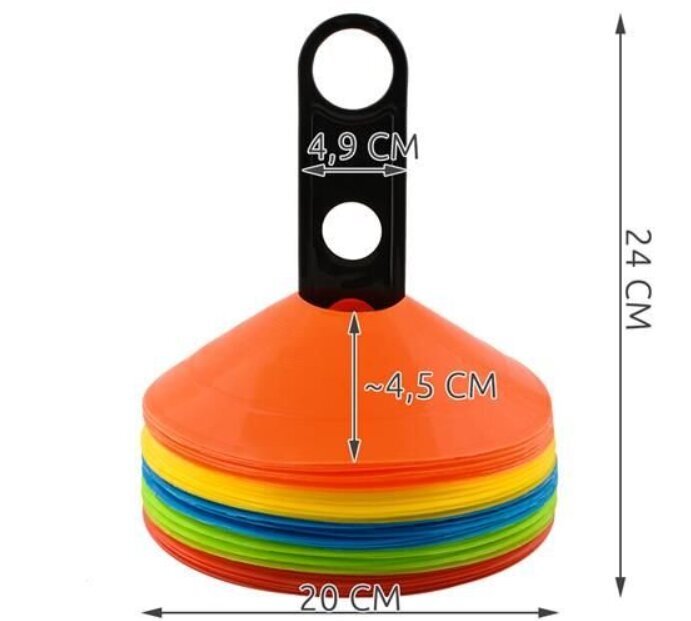 Mācību konusi, 50 gab. cena un informācija | Konusi, treniņu barjeras | 220.lv