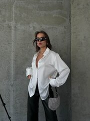 белая женская рубашка оверсайз с вышивкой цена и информация | Женские блузки, рубашки | 220.lv