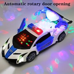 Rotaļu policijas auto ar 360° rotējošu gaismu un automātiskām durvīm cena un informācija | Rotaļlietas zēniem | 220.lv