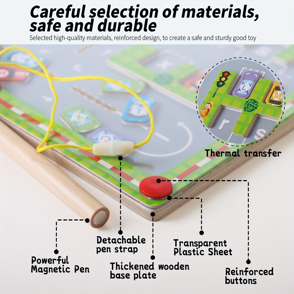 Magnētiskā alfabēta labirinta plāksne cena un informācija | Attīstošās rotaļlietas | 220.lv