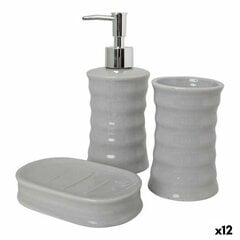 Набор для ванной Волны Керамика Серый Металл (12 штук) цена и информация | Смесители | 220.lv
