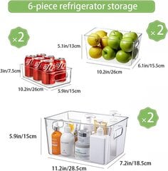 Набор органайзеров для холодильника Jioko, 6 шт цена и информация | Кухонные принадлежности | 220.lv