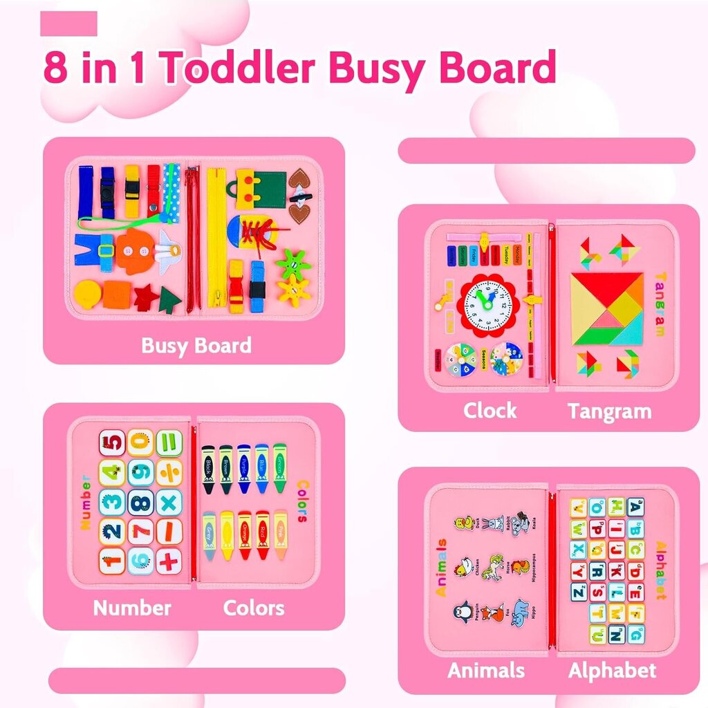 Montessori rotaļlietas bērniem QuizFun Busy Board цена и информация | Attīstošās rotaļlietas | 220.lv