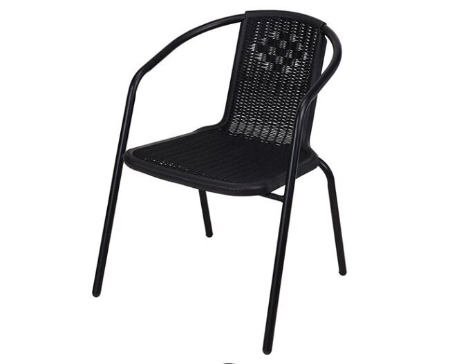 Krēsls Stackable, melns cena un informācija | Dārza krēsli | 220.lv
