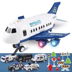 Policijas lidmašīna ar automašīnām,balts cena un informācija | Rotaļlietas zēniem | 220.lv