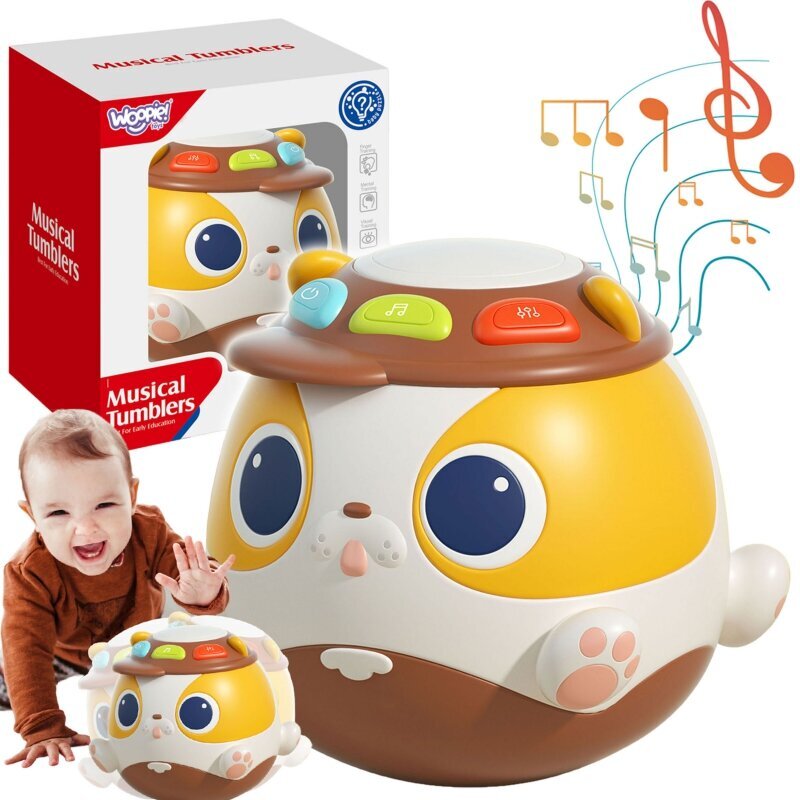 Interaktīvā muzikālā rotaļlieta kucēns Woopie Baby, dzeltena цена и информация | Attīstošās rotaļlietas | 220.lv