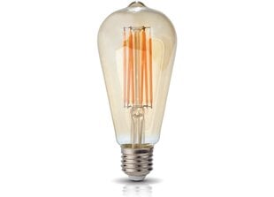 Светодиодная лампа E27 7W ST64 Filament Retro Amber - теплый белый (2700K) цена и информация | Лампочки | 220.lv