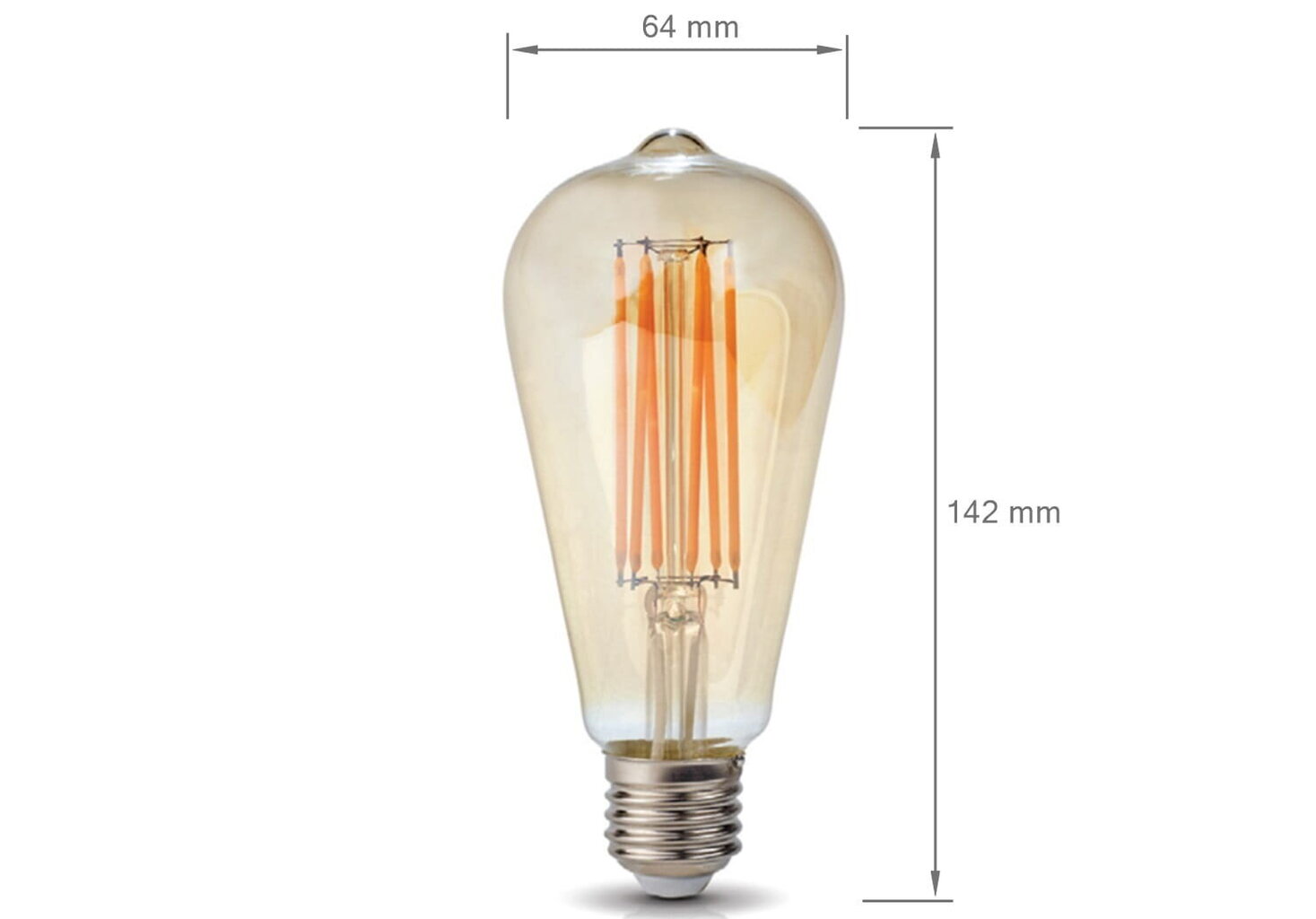 LED spuldze ST64 Filament Retro Amber, E27, 2700K, 1 gab. cena un informācija | Spuldzes | 220.lv