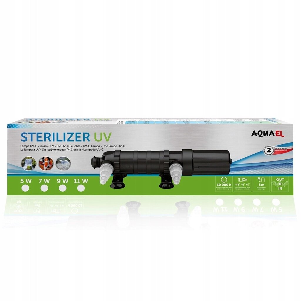 Aquael sterilizators UV PS 2.0 11W UVC lampa dīķim cena un informācija | Dārza baseini un to kopšanas līdzekļi | 220.lv