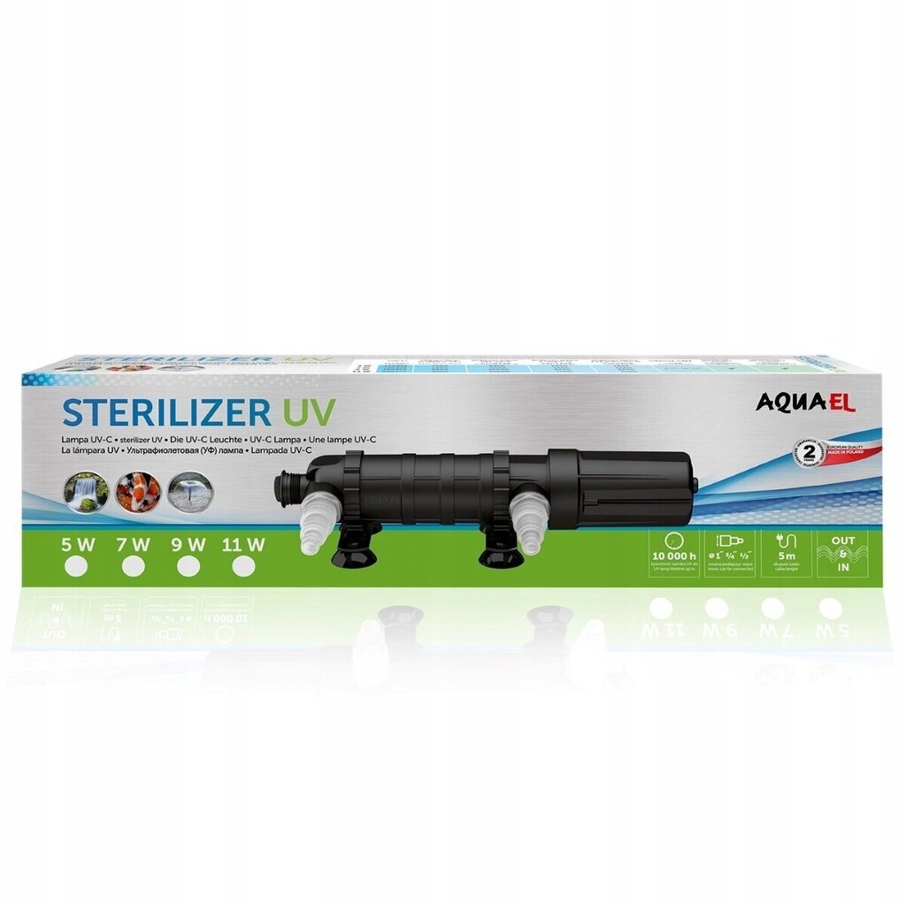 "Aquael sterilizators UV PS 2.0 7W UVC lampa dīķim cena un informācija | Dārza baseini un to kopšanas līdzekļi | 220.lv