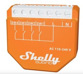Контроллер цифрового ввода Wifi Shelly Qubino Wave i4 цена и информация | Системы безопасности, контроллеры | 220.lv