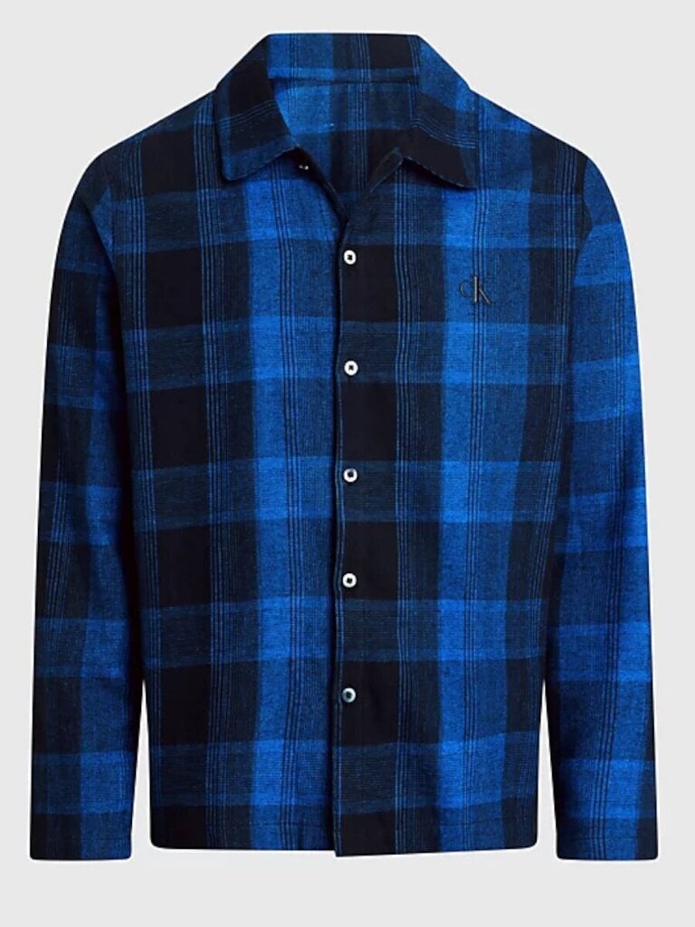 Calvin Klein vīriešu pidžamas krekls ar pogu uz leju 000NM2461EFXA, zils cena un informācija | Vīriešu halāti, pidžamas | 220.lv