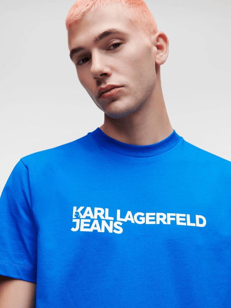 T-krekls vīriešiem Karl Lagerfield Jeans Logo Blue 235D1707 563760157, zils cena un informācija | Vīriešu T-krekli | 220.lv