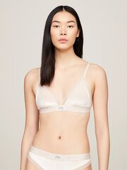 Бюстгальтер Tommy Hilfiger Triangle Bra Velour UW0UW04758ABH 545667884, белый цена и информация | Бюстгальтеры | 220.lv