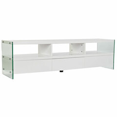 ТВ шкаф DKD Home Decor Белый Стеклянный MDF (160 x 45 x 40 cm) цена и информация | Тумбы под телевизор | 220.lv