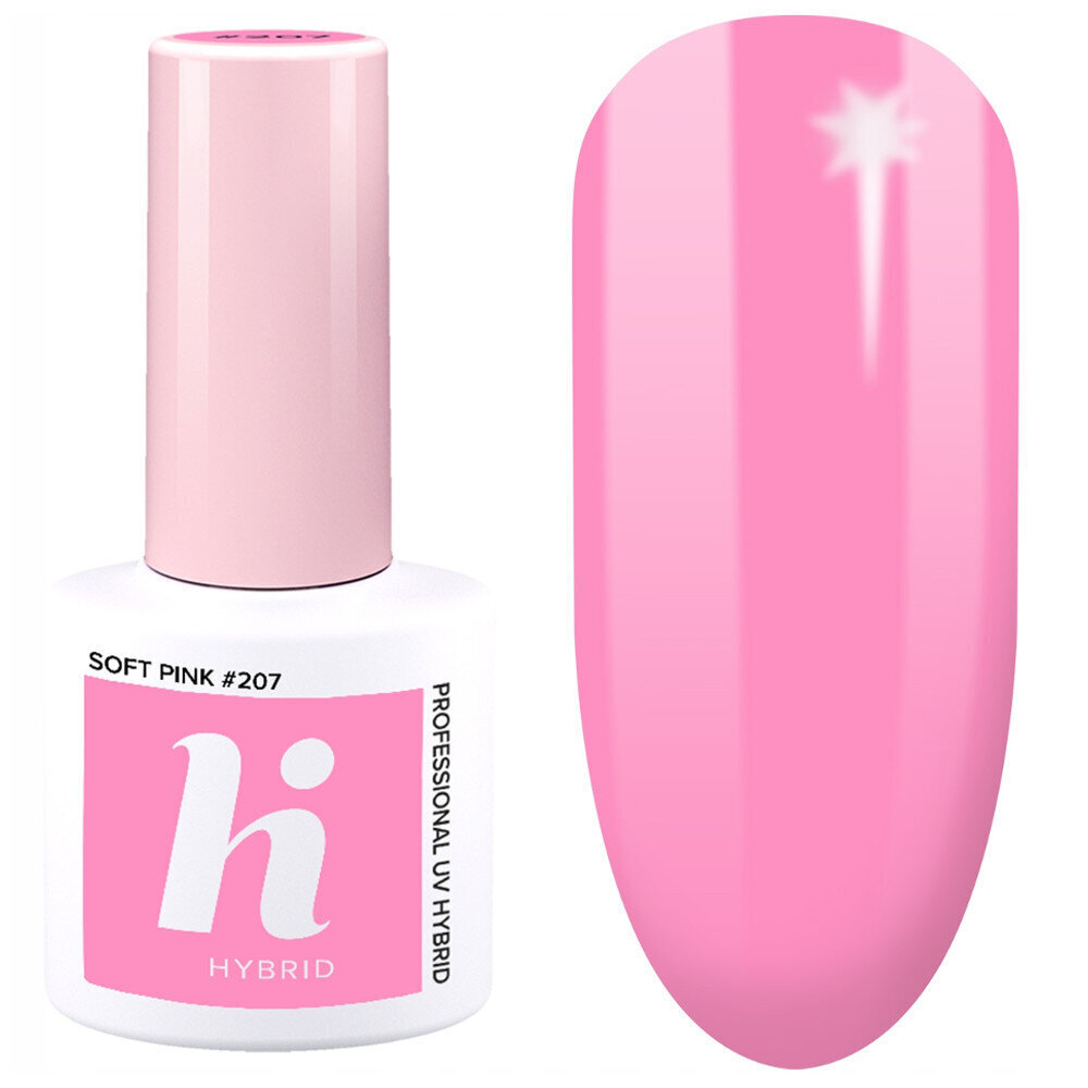 Hibrīda nagu laka Hi Hybrid, 207 Soft Pink, 5 ml cena un informācija | Nagu lakas, stiprinātāji | 220.lv