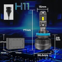 Spuldzes Led H11 Xstorm R45 cena un informācija | Auto spuldzes | 220.lv