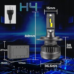 Spuldzes Led H4 Xstorm R45 цена и информация | Автомобильные лампочки | 220.lv