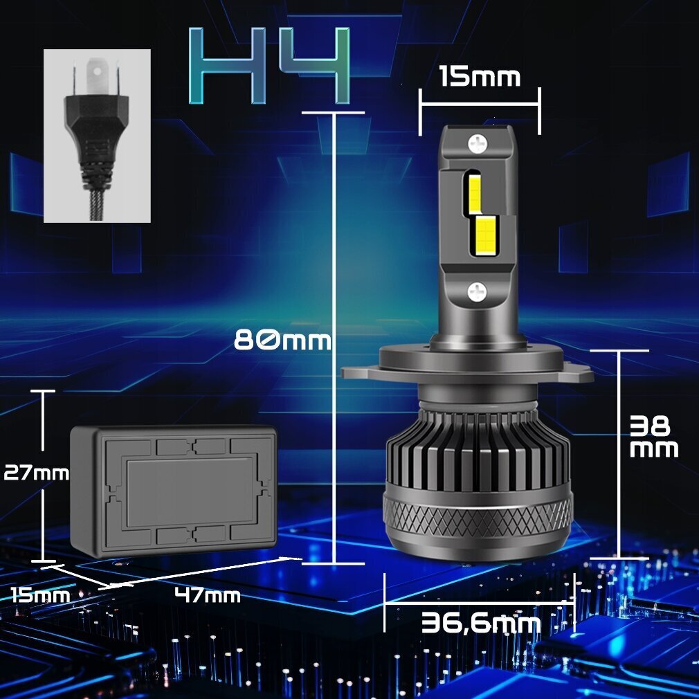 Spuldzes Led H4 Xstorm R45 cena un informācija | Auto spuldzes | 220.lv