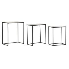 Набор из трех столиков DKD Home Decor Серебристый Чёрный Металл Алюминий современный (50,5 x 28,5 x 59 cm) (1) (3 pcs) (3 штук) цена и информация | Журнальные столики | 220.lv