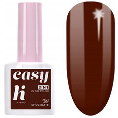 Hibrīda nagu laka Hi Hybrid Easy 3in1, 621 Hot Chocolate, 5 ml цена и информация | Лаки для ногтей, укрепители | 220.lv