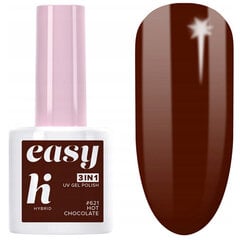 Hibrīda nagu laka Hi Hybrid Easy 3in1, 621 Hot Chocolate, 5 ml cena un informācija | Nagu lakas, stiprinātāji | 220.lv