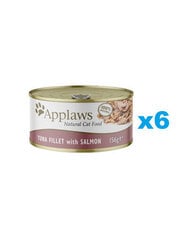 Applaws Natural Cat Food для кошек с тунцом, 6x156 г цена и информация | Консервы для котов | 220.lv