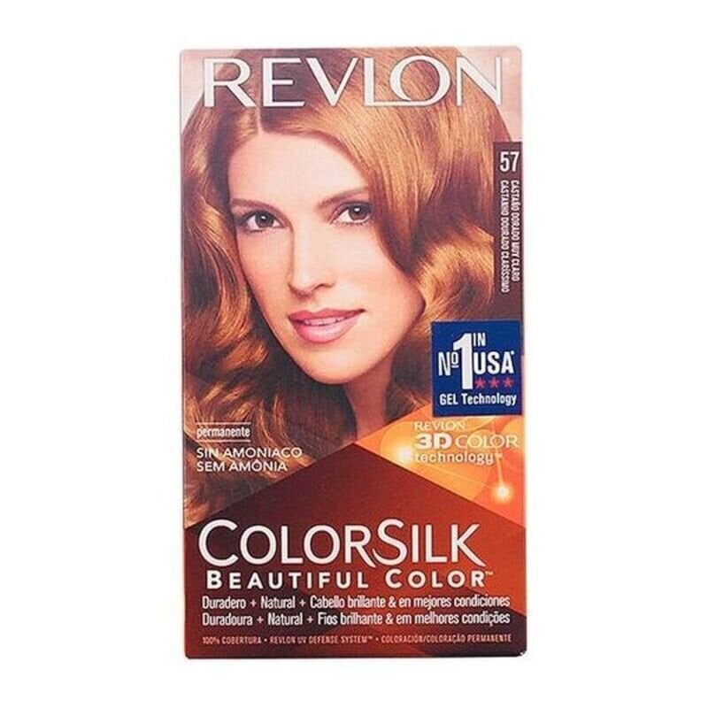 Matu krāsa bez amonjaka Revlon Colorsilk Beautyful, 57 Lightest Golden Brown цена и информация | Matu krāsas | 220.lv