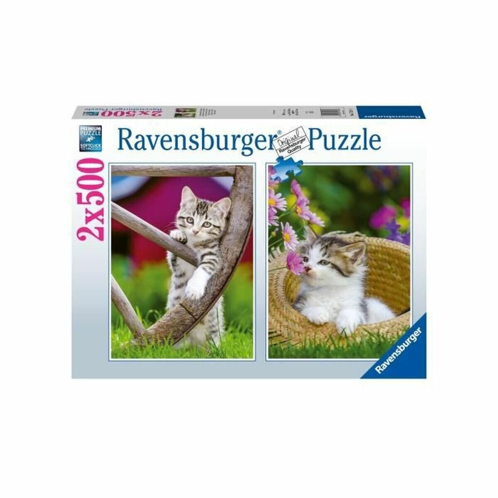 Puzle Ravensburger kaķēni 2 x 500 gab cena un informācija | Puzles, 3D puzles | 220.lv