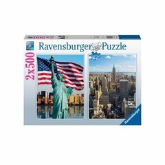 Головоломка Ravensburger Skyscraper & Liberty 2 x 500 Предметы цена и информация | Пазлы | 220.lv