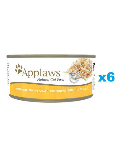 Applaws Natural Cat Barība kaķiem ar vistas krūtiņu, 6x156 g цена и информация | Konservi kaķiem | 220.lv