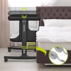 Кроватка-колыбель Lionelo Aurora 3in1, dark grey цена и информация | Манежи | 220.lv