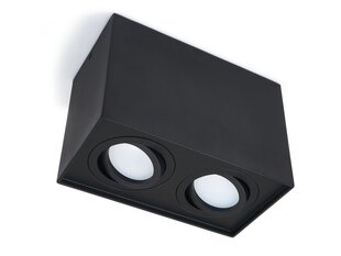 Алюминиевый накладной подвижный галогенный светильник LED Busto x2, черный цена и информация | Потолочные светильники | 220.lv