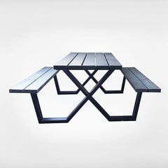 Piknika galds ar diviem soliem DM GRILL cena un informācija | Dārza mēbeļu komplekti | 220.lv