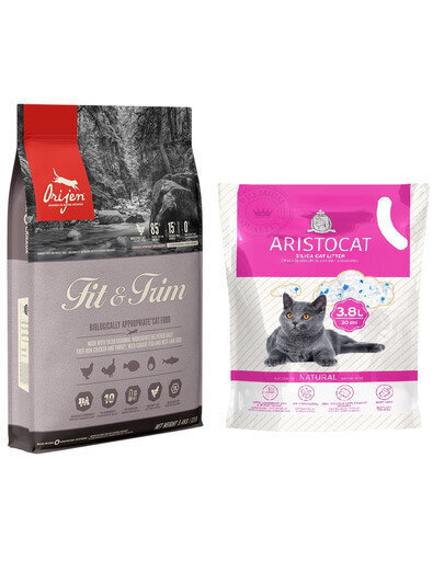 Orijen Fit&Trim pieaugušiem kaķiem, 5,4 kg + Aristocat silikona pakaiši, 3,8 l цена и информация | Sausā barība kaķiem | 220.lv