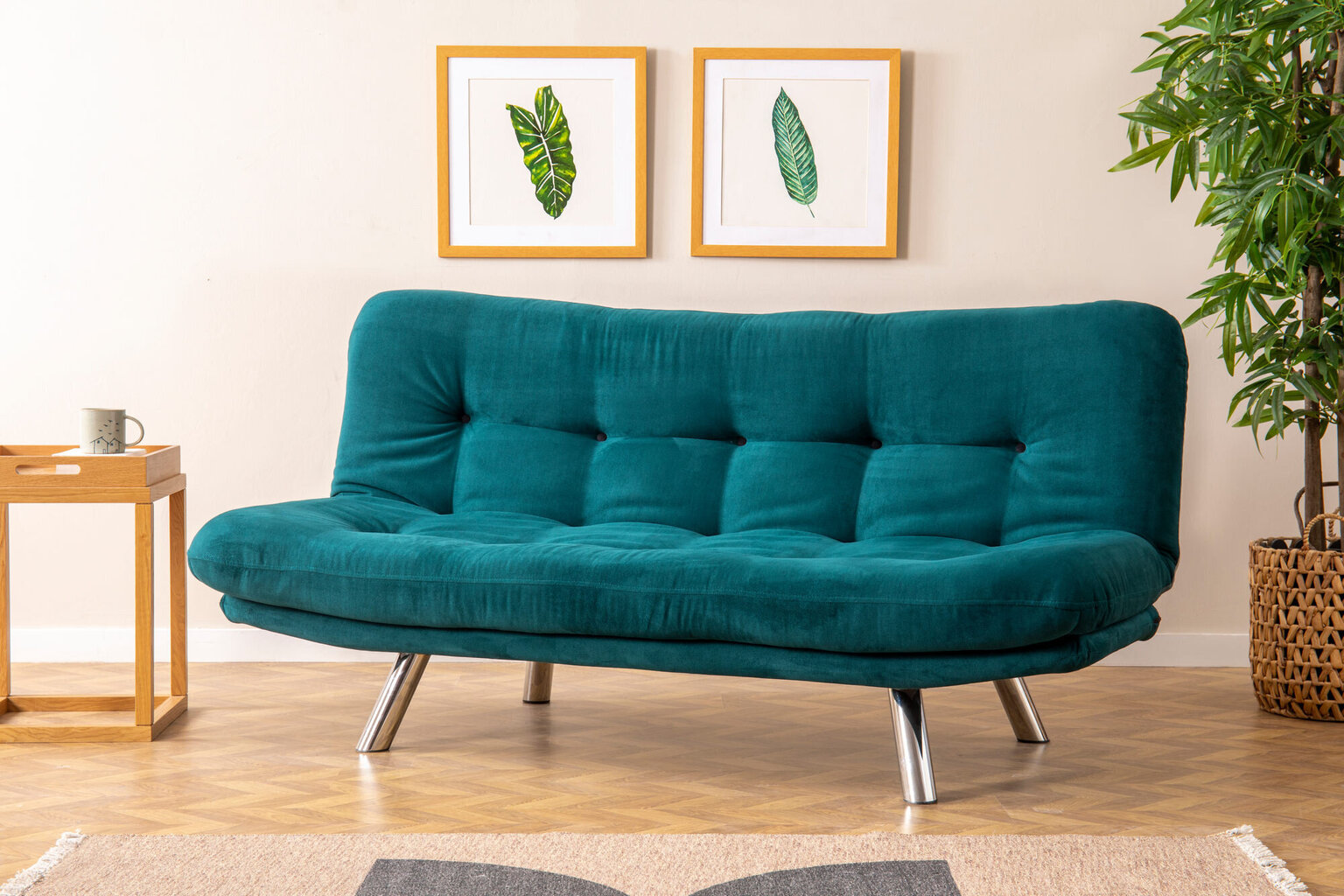 Dīvāns-gulta Misa, zaļa cena un informācija | Dīvāni | 220.lv
