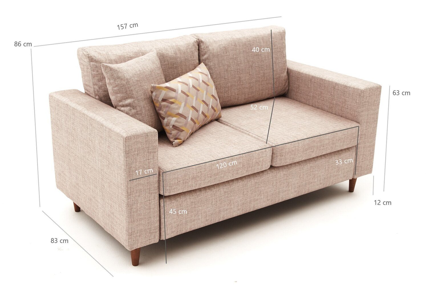 Dīvāns Step, rozā cena un informācija | Dīvāni | 220.lv