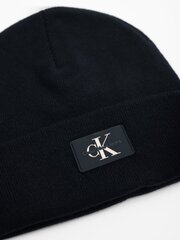 Cepure Calvin Klein Monologo Patch Non-Rib Beanie 545010575 cena un informācija | Vīriešu cepures, šalles, cimdi | 220.lv