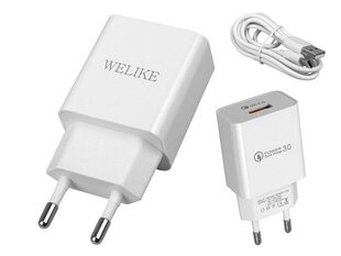 WK-019C USB QUICK CHARGE 3.0 5V 3A+USB-C кабель зарядное устройство цена и информация | Зарядные устройства для телефонов | 220.lv