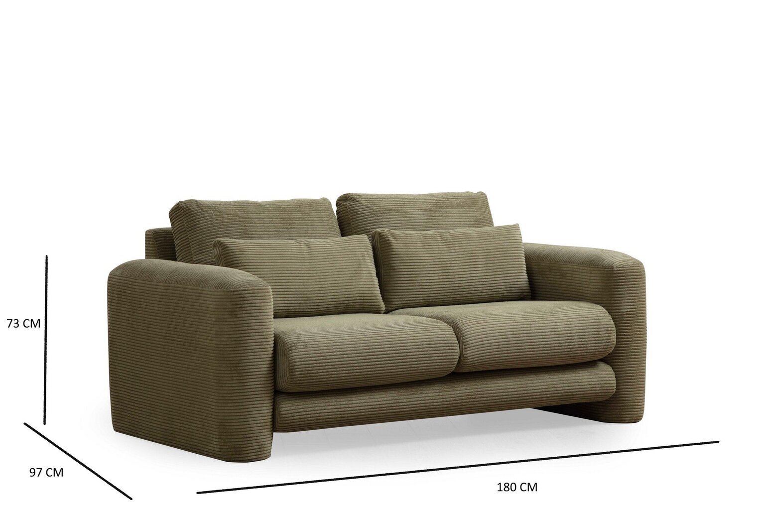 Dīvāns Lily, zaļš cena un informācija | Dīvāni | 220.lv