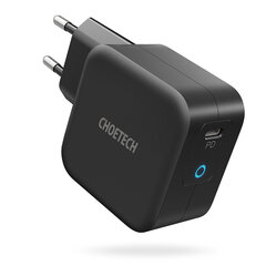 Сетевое зарядное устройство Choetech GaN USB Type C 61W Power Delivery, черное (Q6006) цена и информация | Зарядные устройства для телефонов | 220.lv